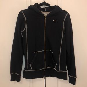 Nike Black Jacket with White Stitching